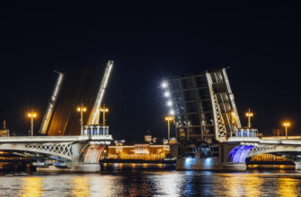 К разведённым мостам Петербурга — через порт