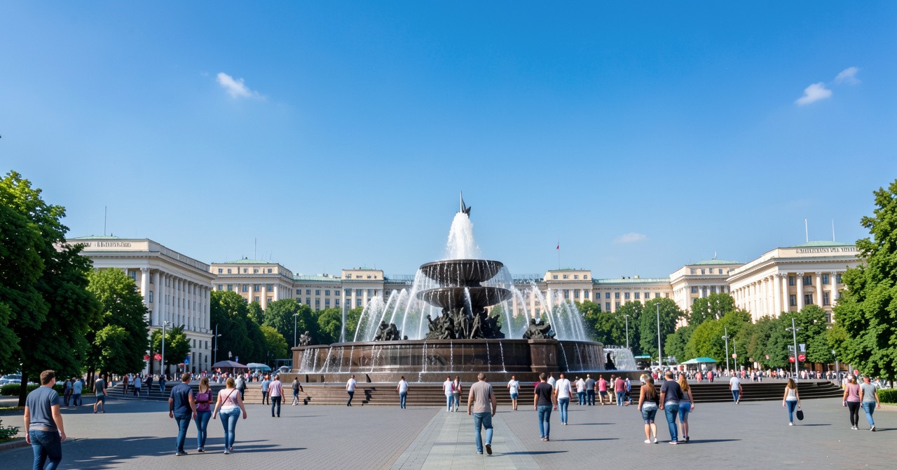 Главная аллея и фонтан ВДНХ