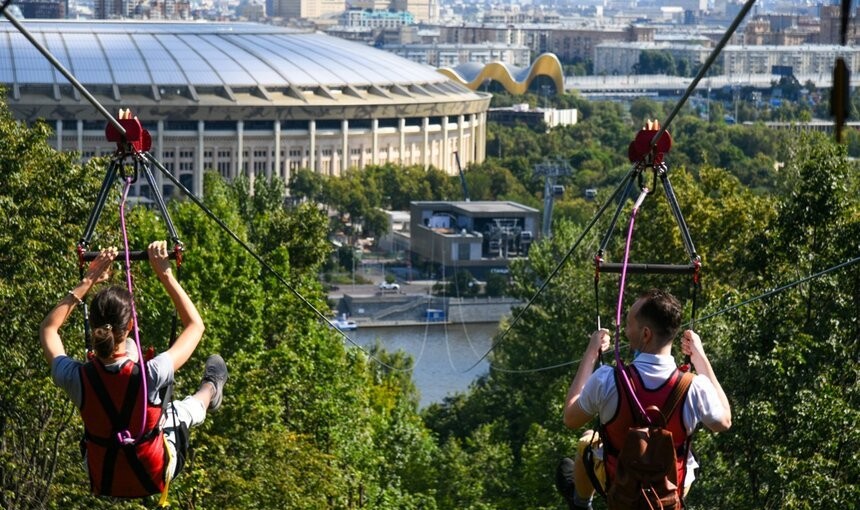 Воздушная трасса Zipline на Воробьевых горах
